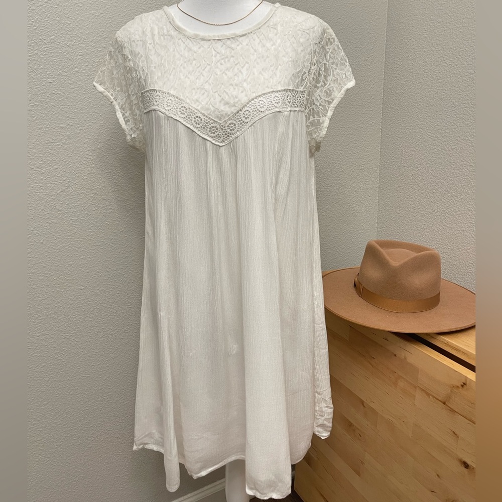 True destiny- Boho Ivory Lace Dress